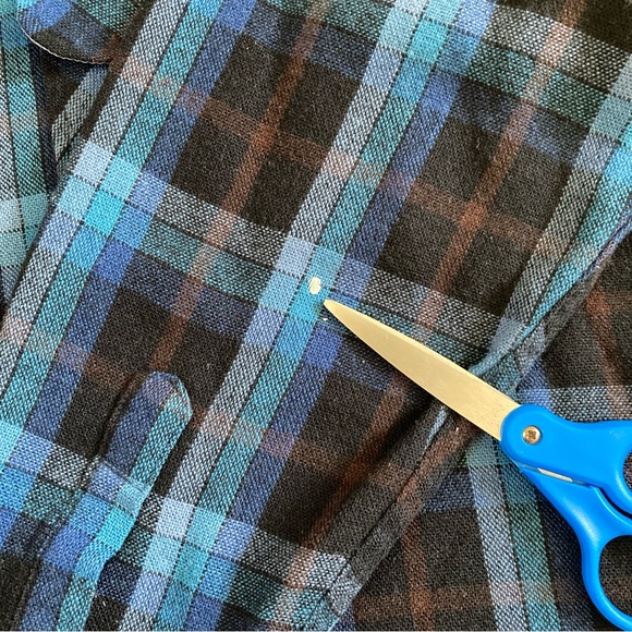 Vintage Sears Roebuck and Co. Plaid Flannel Acrylic Wool Button Up Shirt Sz L - Picture 7 of 7